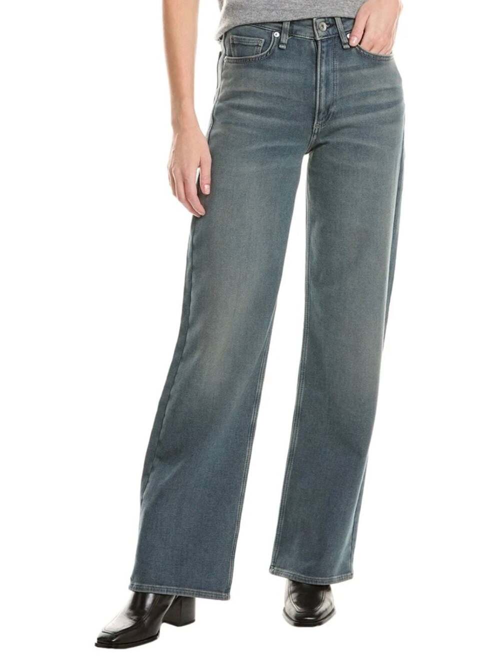 rag & bone Lori Full Length Wide Leg Jeans in Medium Wash Size 25